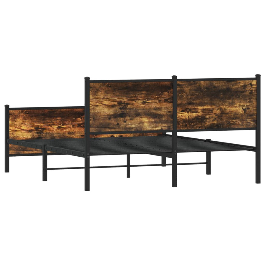 Bedframe zonder matras metaal gerookt eikenkleurig 160x200 cm