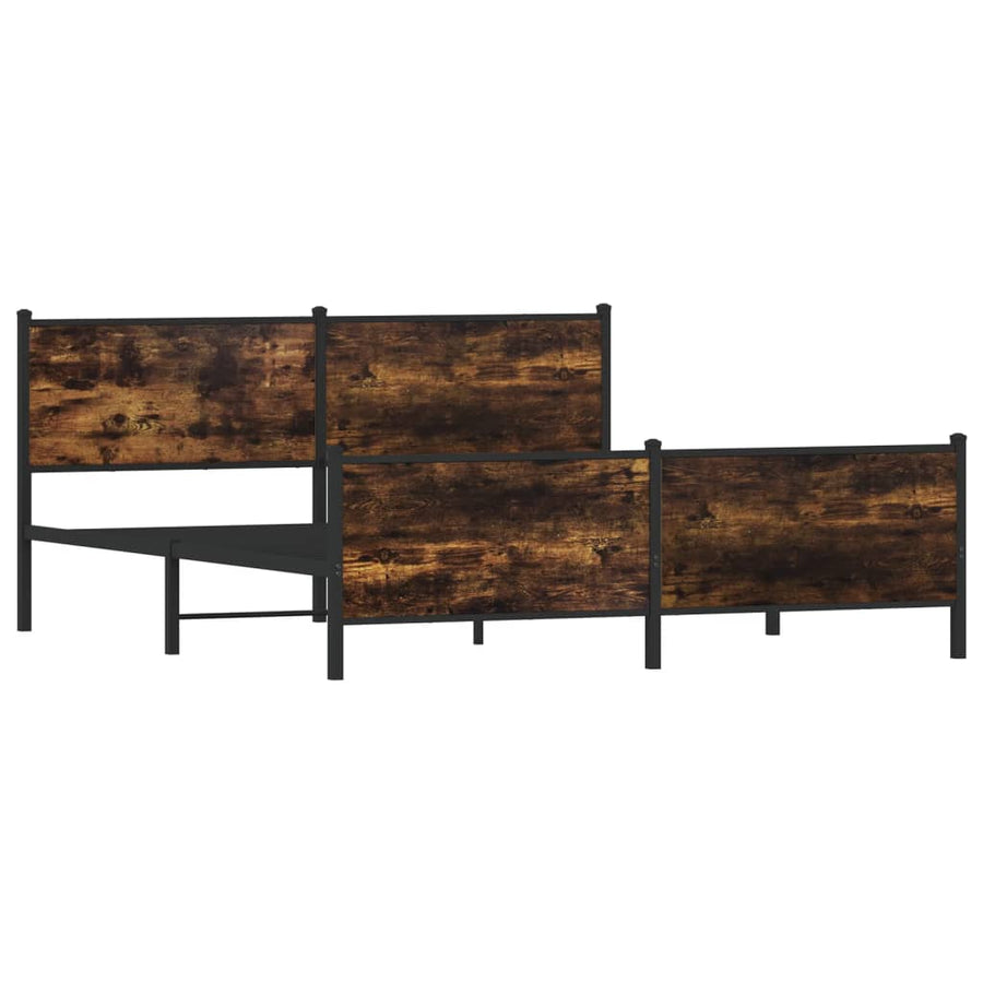 Bedframe zonder matras metaal gerookt eikenkleurig 180x200 cm