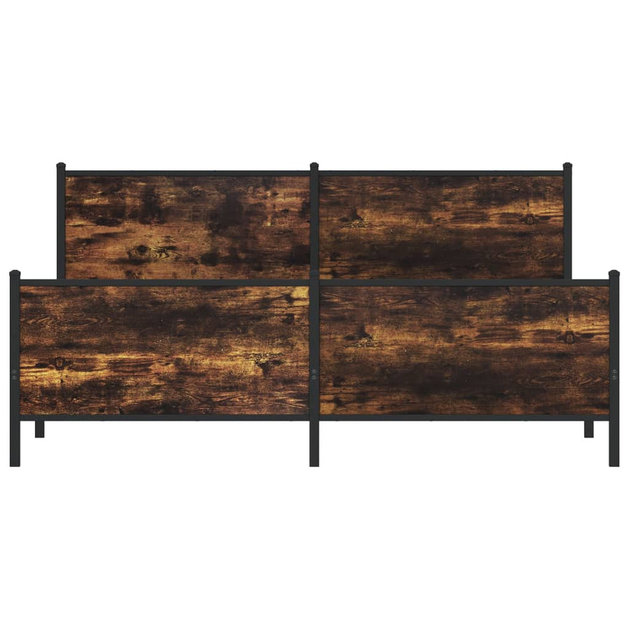 Bedframe zonder matras metaal gerookt eikenkleurig 180x200 cm
