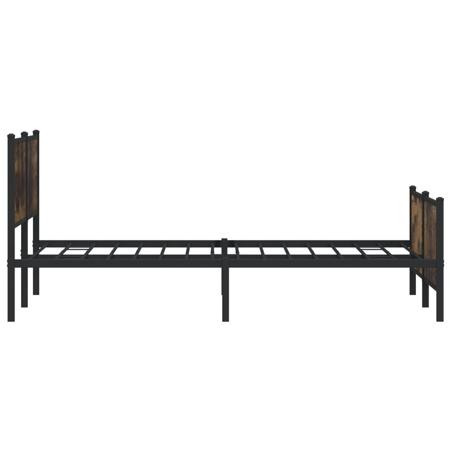 Bedframe zonder matras metaal gerookt eikenkleurig 180x200 cm
