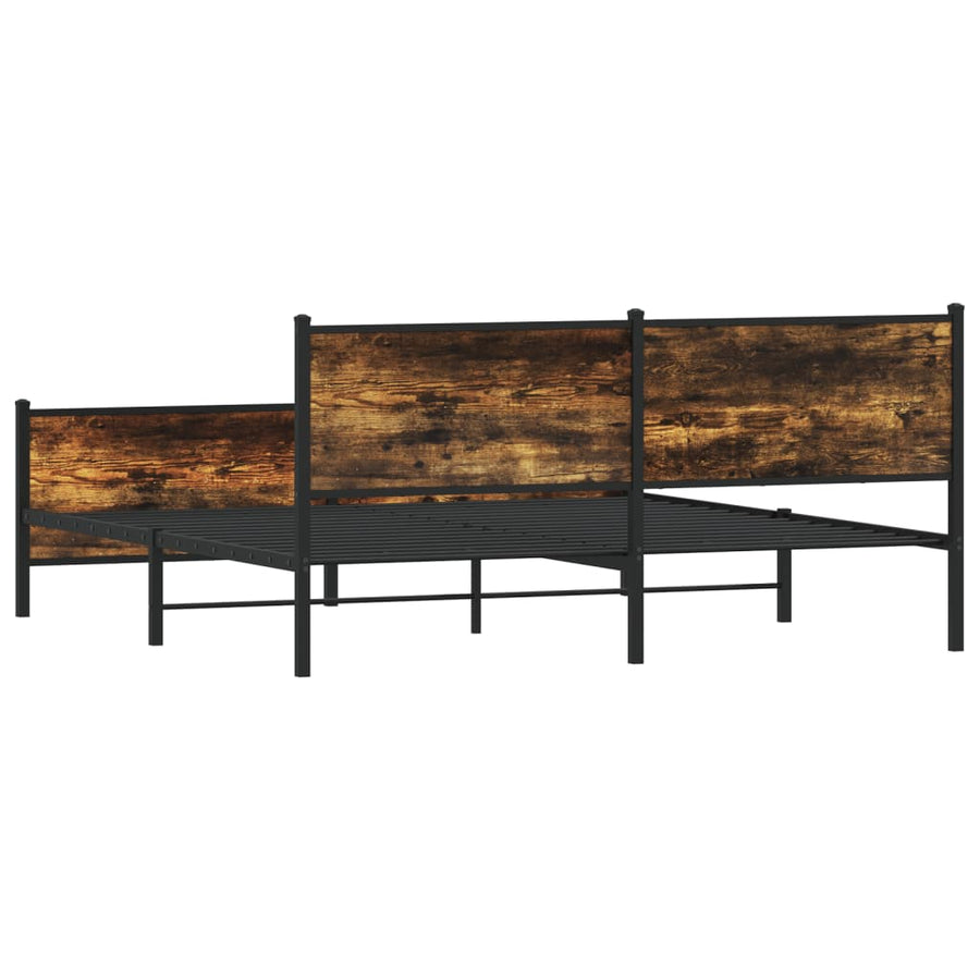 Bedframe zonder matras metaal gerookt eikenkleurig 180x200 cm