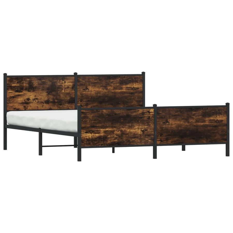 Bedframe zonder matras metaal gerookt eikenkleurig 183x213 cm