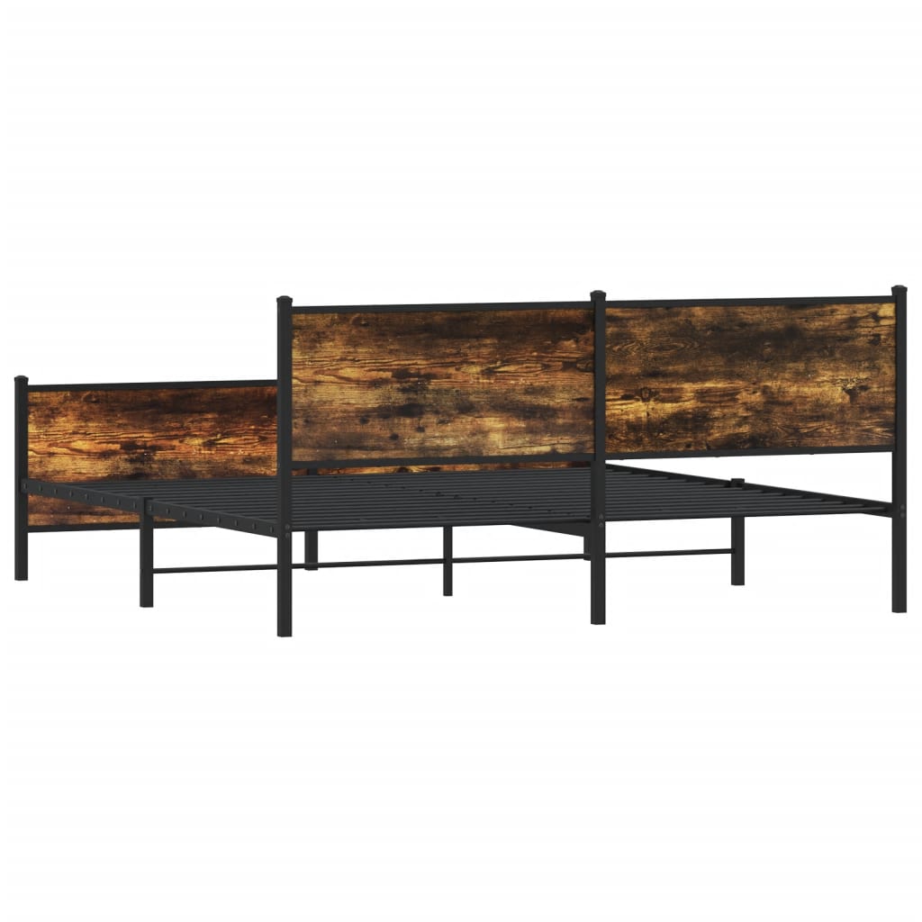 Bedframe zonder matras metaal gerookt eikenkleurig 183x213 cm