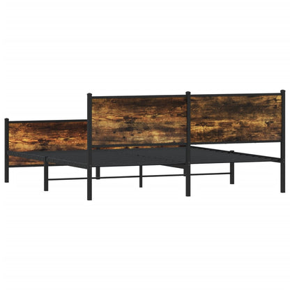Bedframe zonder matras metaal gerookt eikenkleurig 183x213 cm