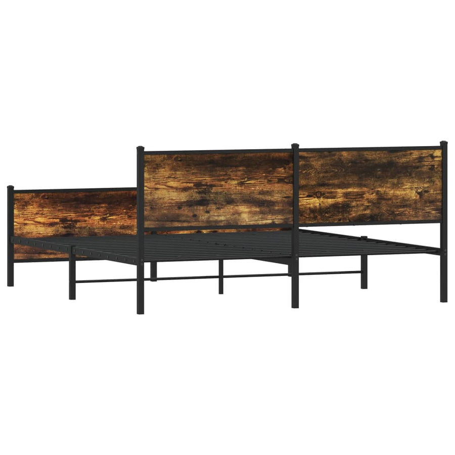 Bedframe zonder matras metaal gerookt eikenkleurig 200x200 cm