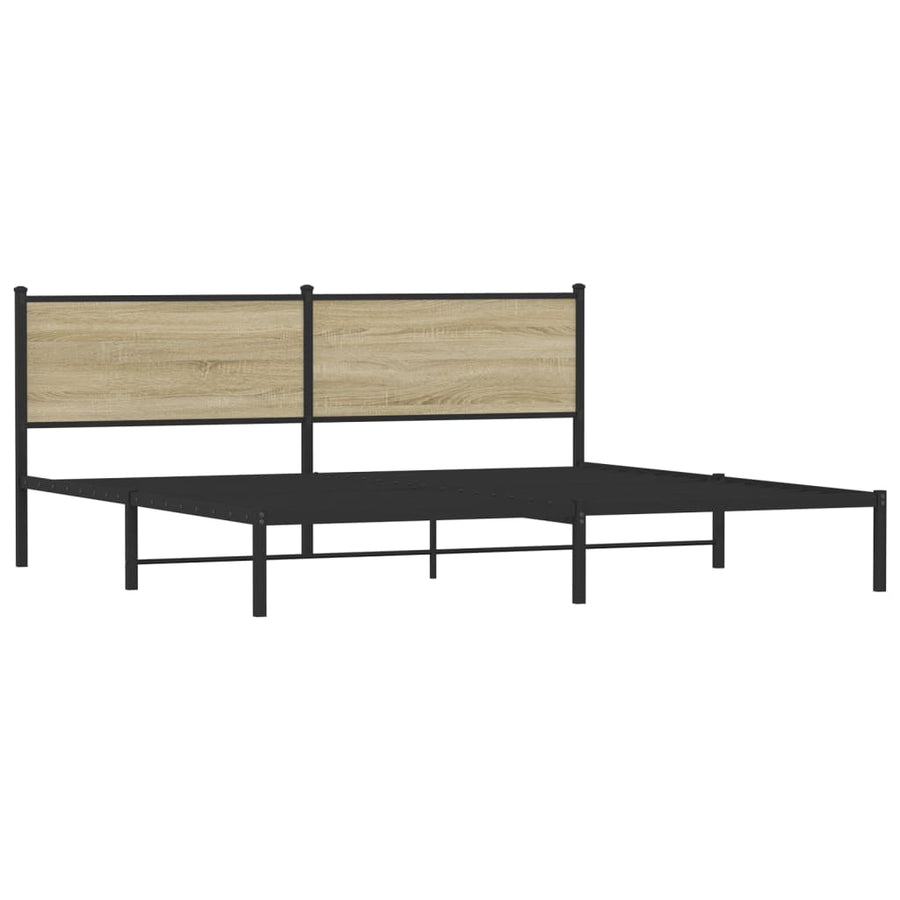 Bedframe zonder matras metaal sonoma eikenkleur 200x200 cm