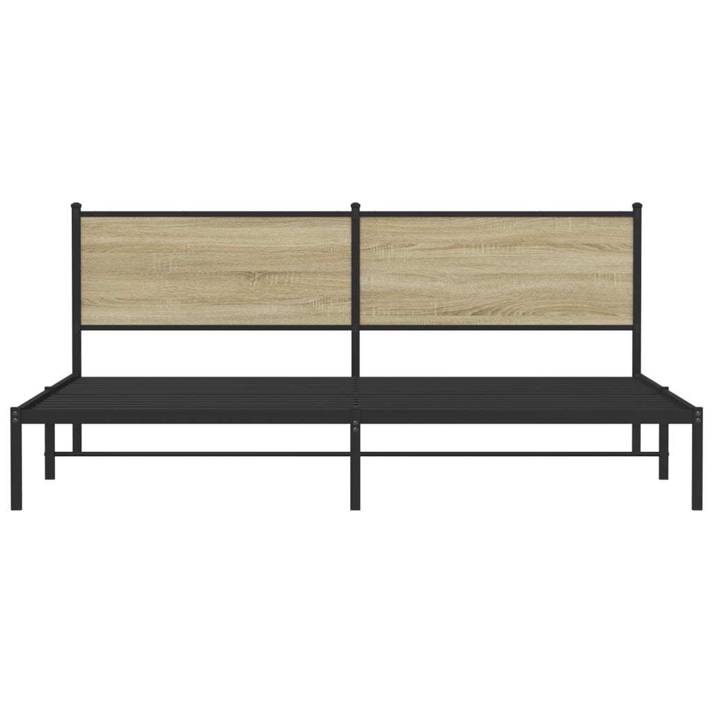 Bedframe zonder matras metaal sonoma eikenkleur 200x200 cm