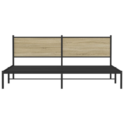 Bedframe zonder matras metaal sonoma eikenkleur 200x200 cm