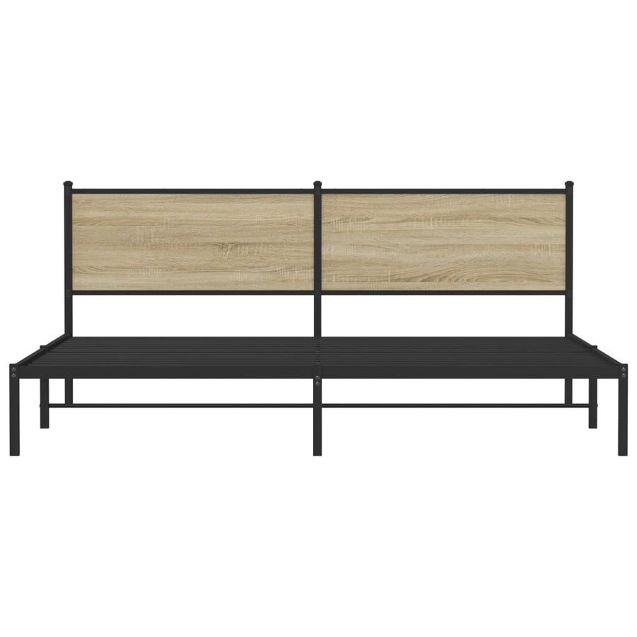 Bedframe zonder matras metaal sonoma eikenkleur 200x200 cm