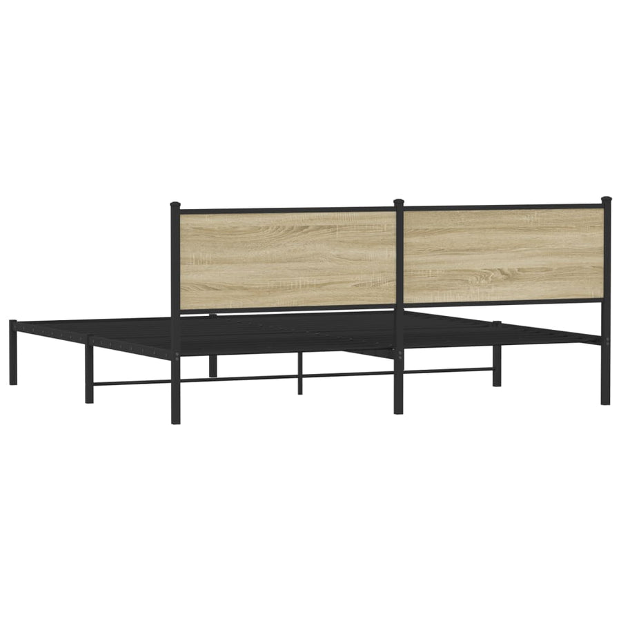 Bedframe zonder matras metaal sonoma eikenkleur 200x200 cm