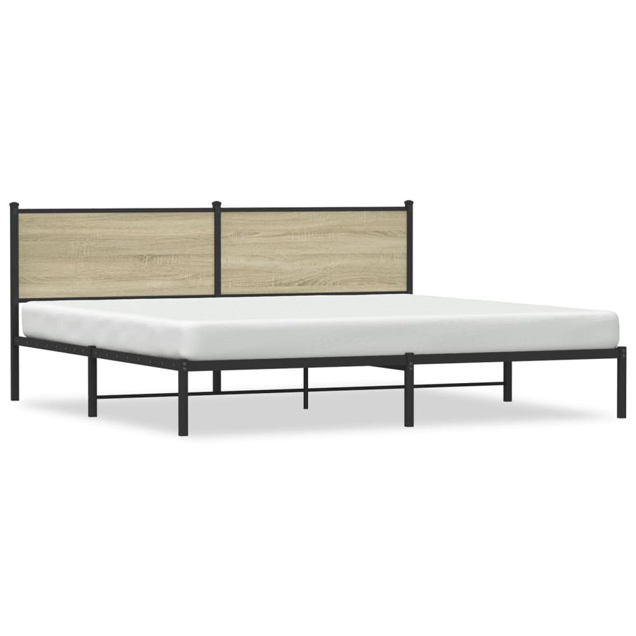 Bedframe zonder matras metaal sonoma eikenkleur 200x200 cm