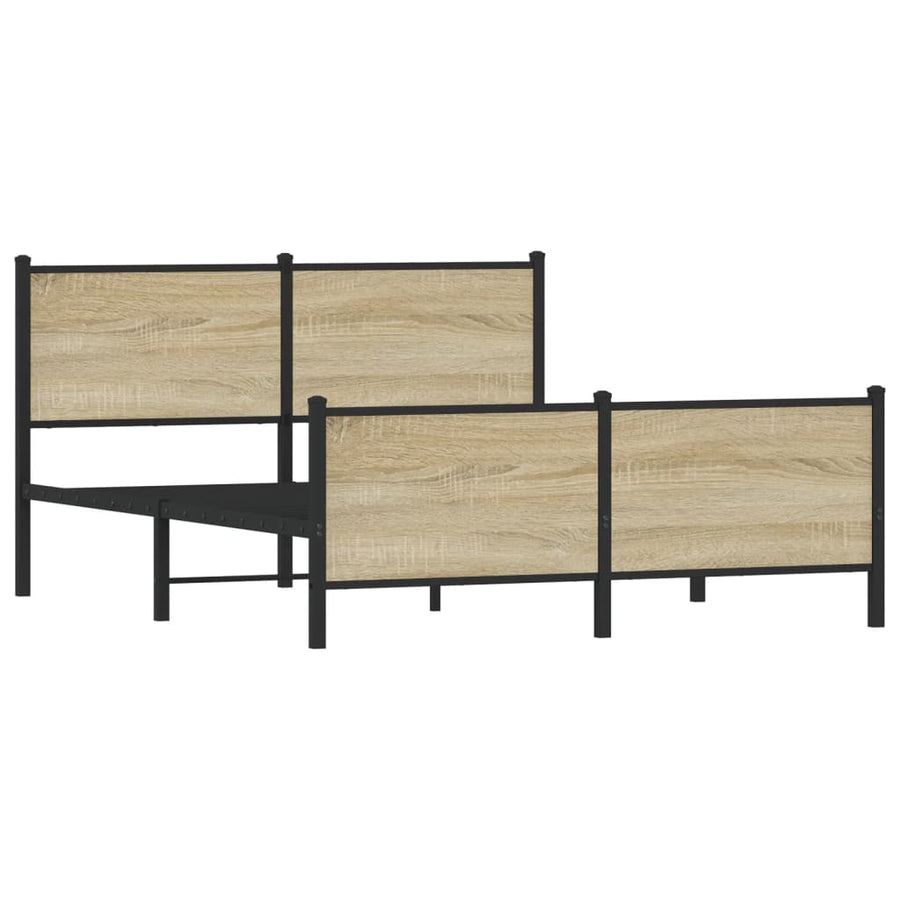 Bedframe zonder matras metaal sonoma eikenkleurig 140x200 cm