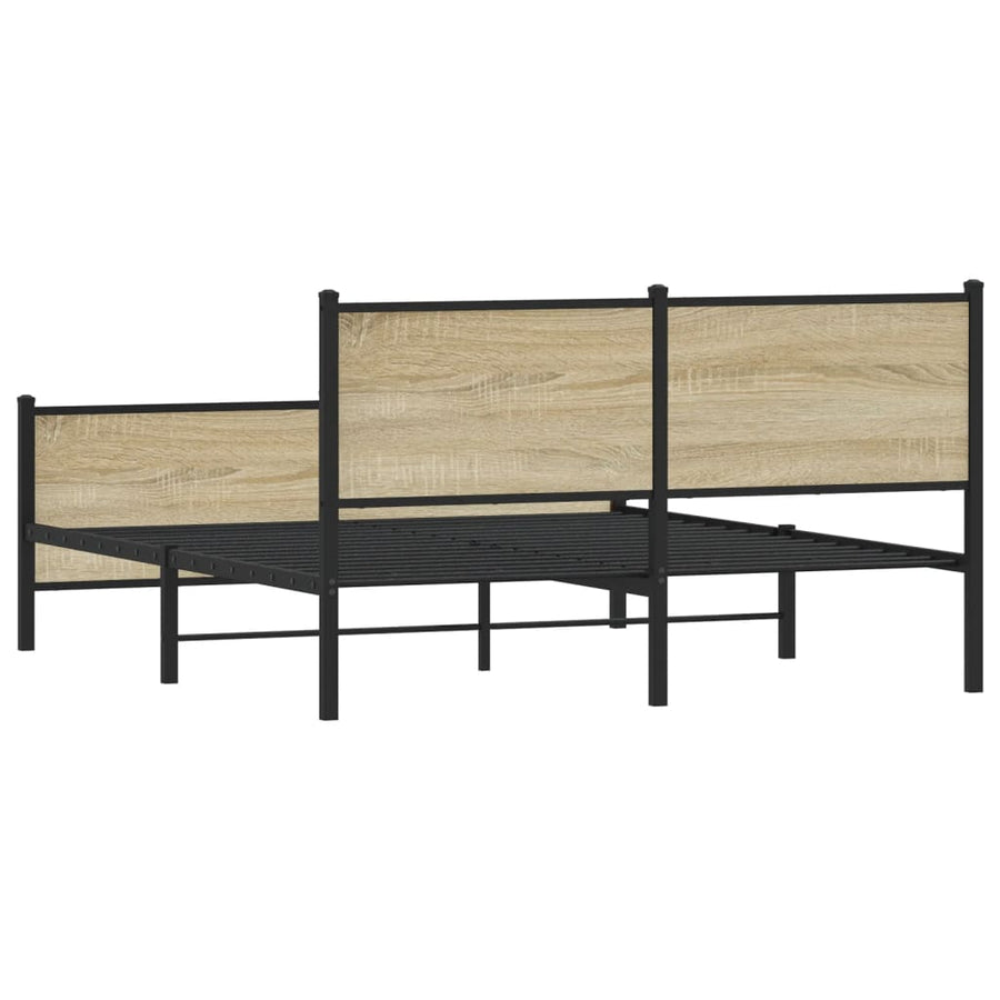 Bedframe zonder matras metaal sonoma eikenkleurig 140x200 cm