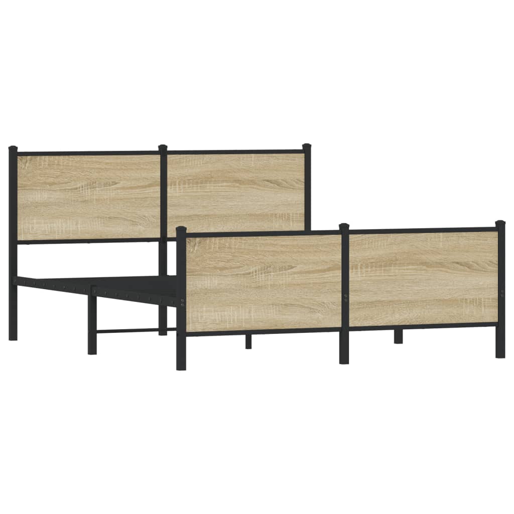 Bedframe zonder matras metaal sonoma eikenkleurig 150x200 cm