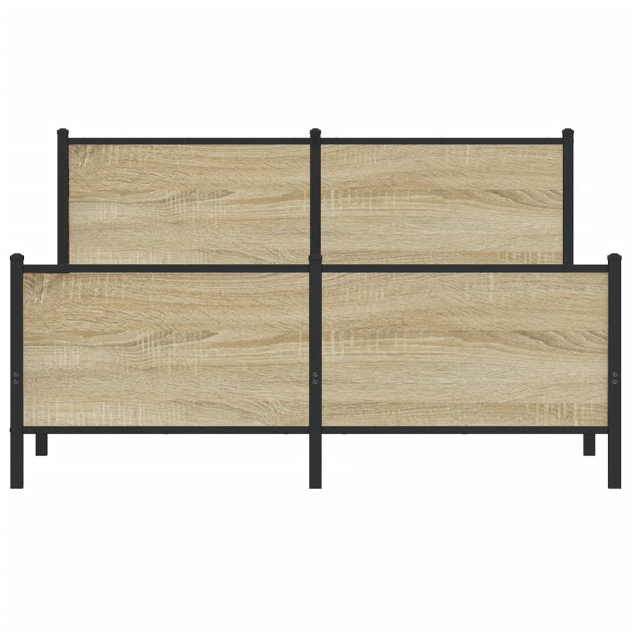 Bedframe zonder matras metaal sonoma eikenkleurig 160x200 cm