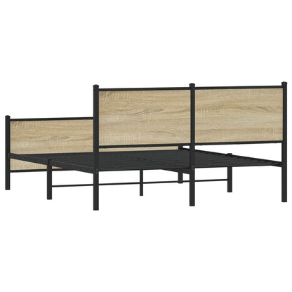 Bedframe zonder matras metaal sonoma eikenkleurig 160x200 cm