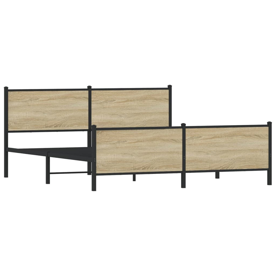 Bedframe zonder matras metaal sonoma eikenkleurig 180x200 cm