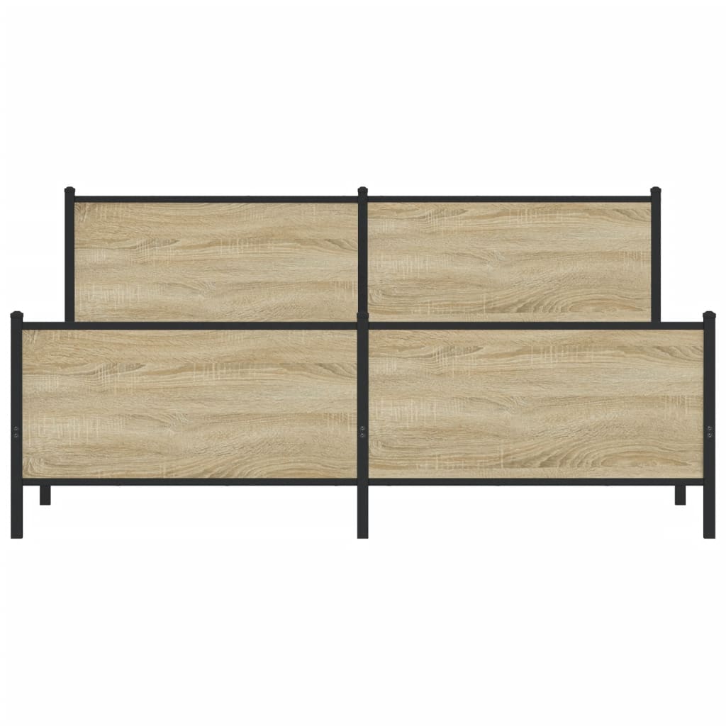 Bedframe zonder matras metaal sonoma eikenkleurig 180x200 cm