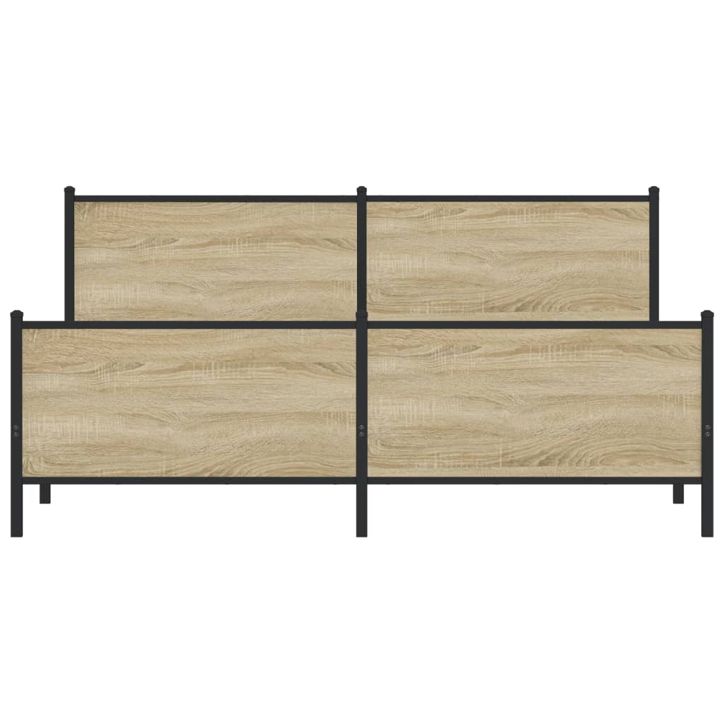 Bedframe zonder matras metaal sonoma eikenkleurig 183x213 cm