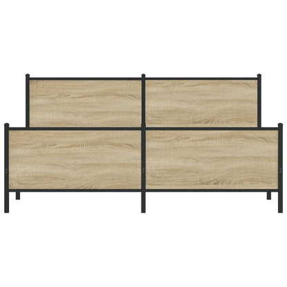 Bedframe zonder matras metaal sonoma eikenkleurig 183x213 cm