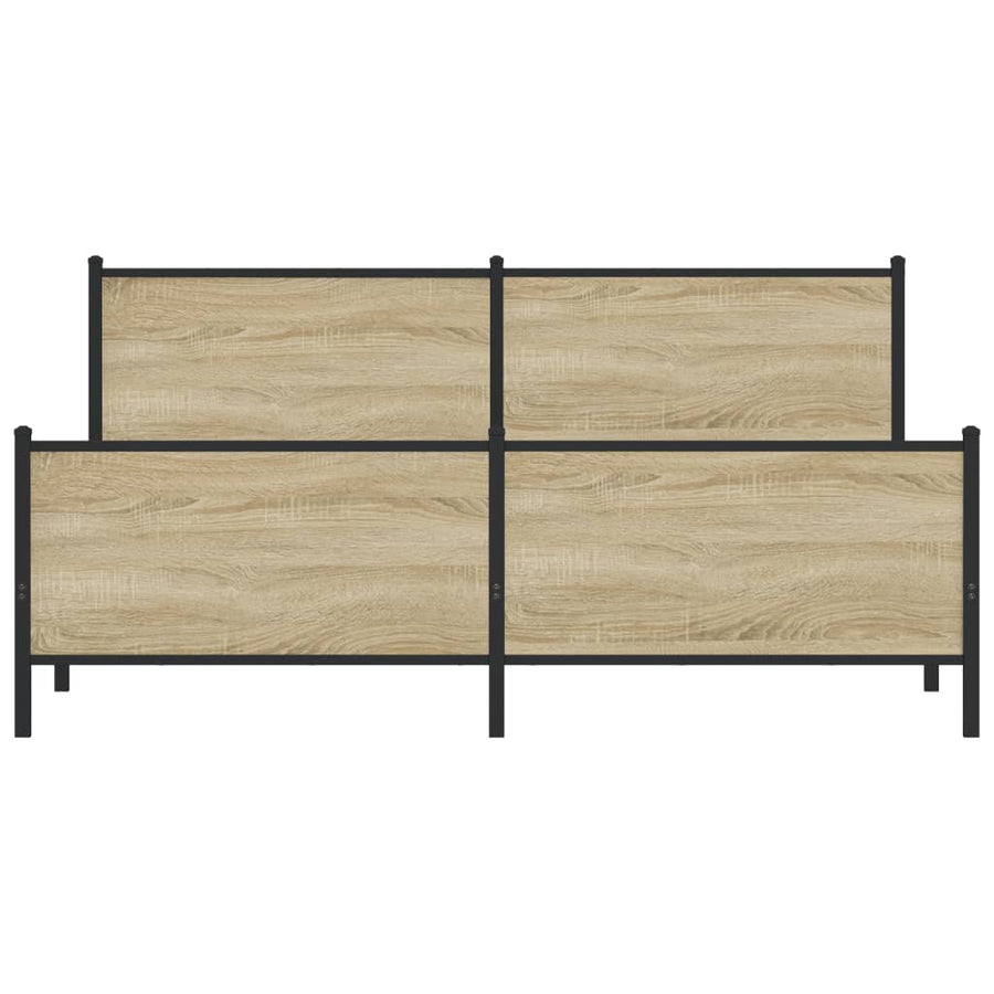 Bedframe zonder matras metaal sonoma eikenkleurig 183x213 cm