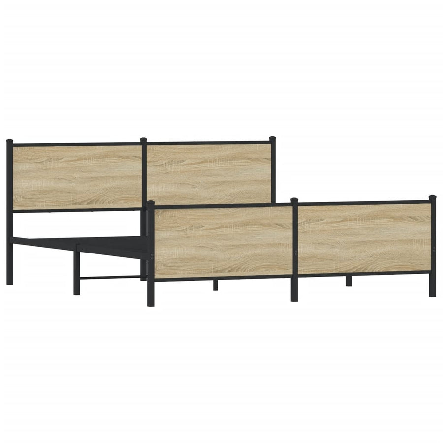 Bedframe zonder matras metaal sonoma eikenkleurig 193x203 cm