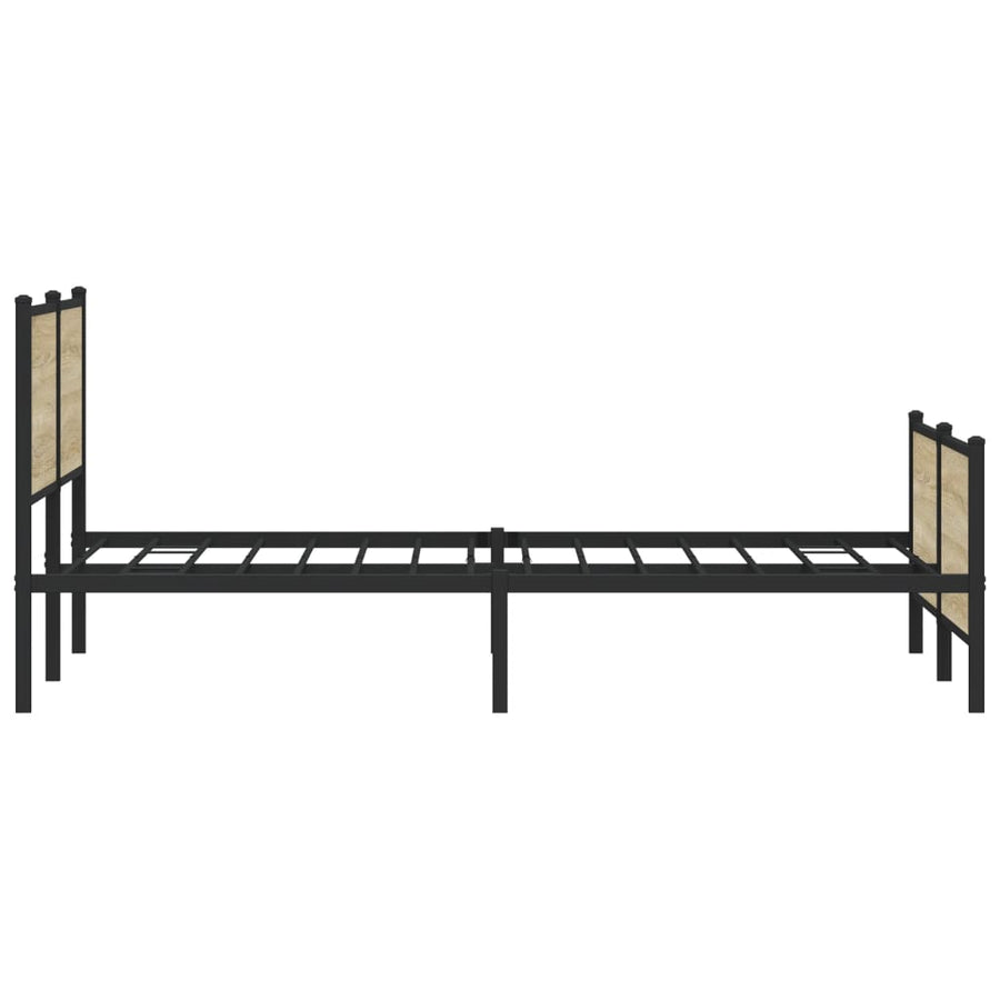 Bedframe zonder matras metaal sonoma eikenkleurig 193x203 cm