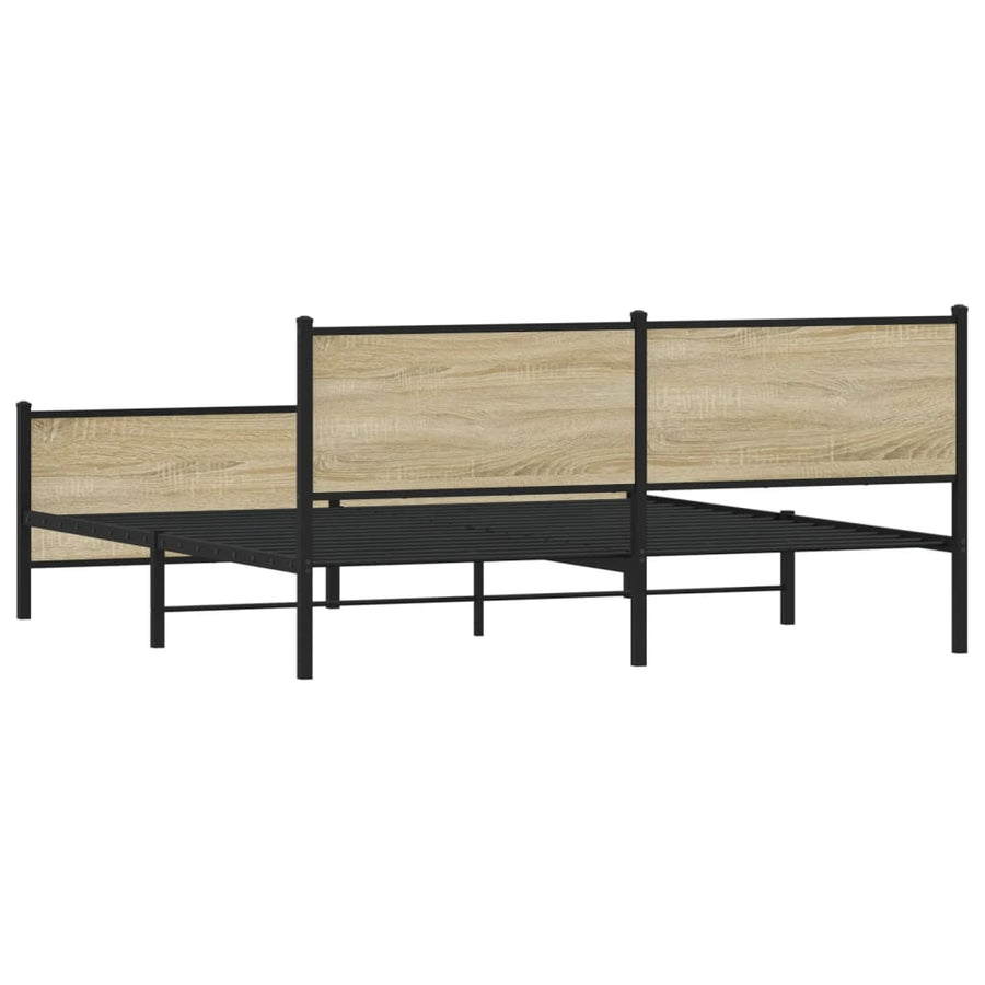 Bedframe zonder matras metaal sonoma eikenkleurig 193x203 cm