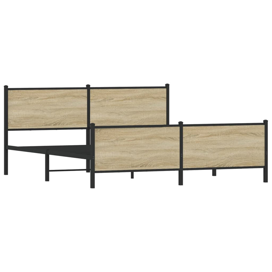 Bedframe zonder matras metaal sonoma eikenkleur 200x200 cm