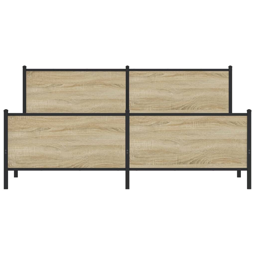 Bedframe zonder matras metaal sonoma eikenkleur 200x200 cm