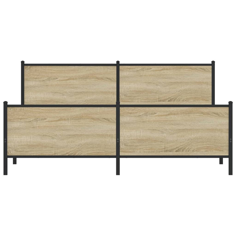 Bedframe zonder matras metaal sonoma eikenkleur 200x200 cm
