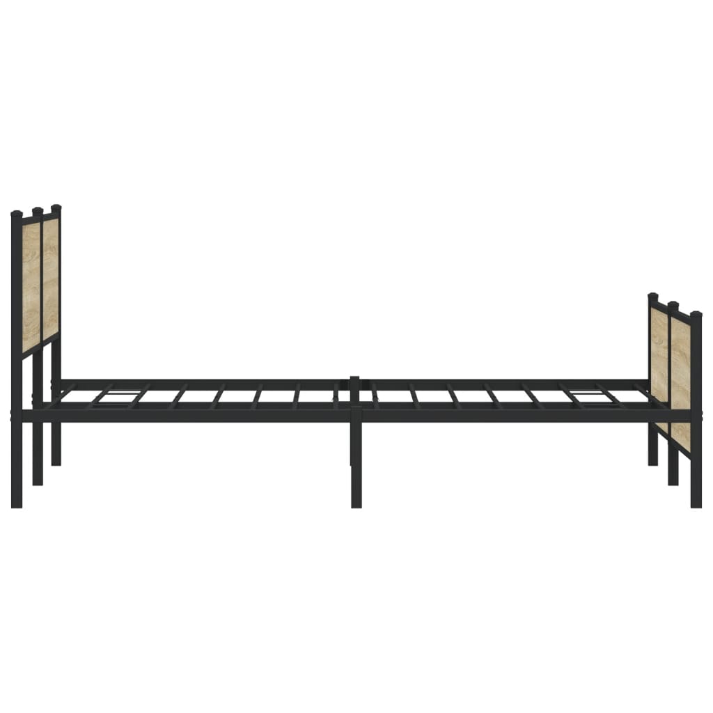 Bedframe zonder matras metaal sonoma eikenkleur 200x200 cm