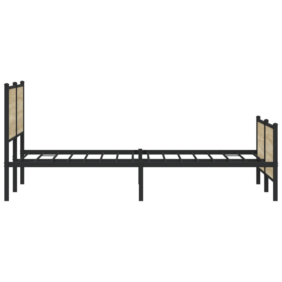 Bedframe zonder matras metaal sonoma eikenkleur 200x200 cm