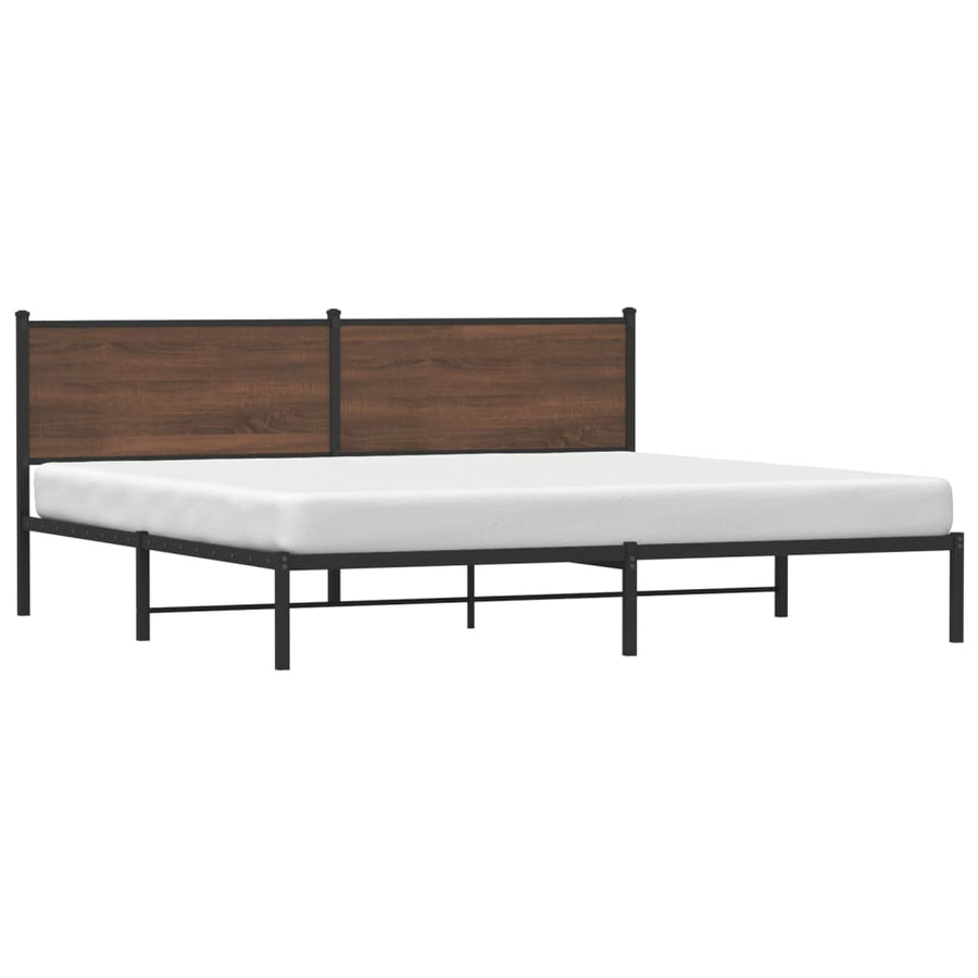 Bedframe zonder matras metaal bruin eikenkleurig 200x200 cm