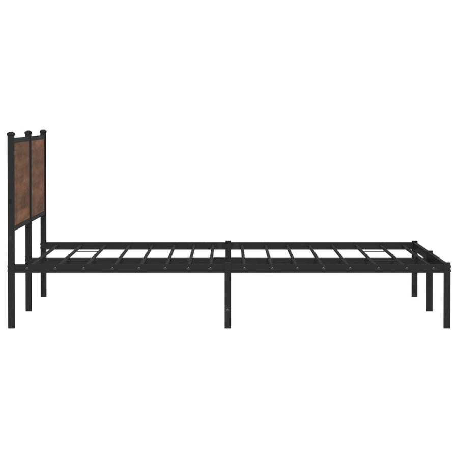 Bedframe zonder matras metaal bruin eikenkleurig 200x200 cm