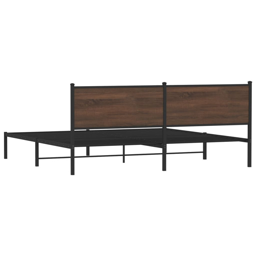 Bedframe zonder matras metaal bruin eikenkleurig 200x200 cm