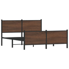 Bedframe hoofd- en voeteneinde metaal bruin eiken 140x190 cm