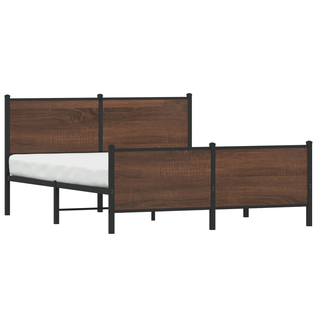 Bedframe zonder matras metaal bruin eikenkleurig 150x200 cm