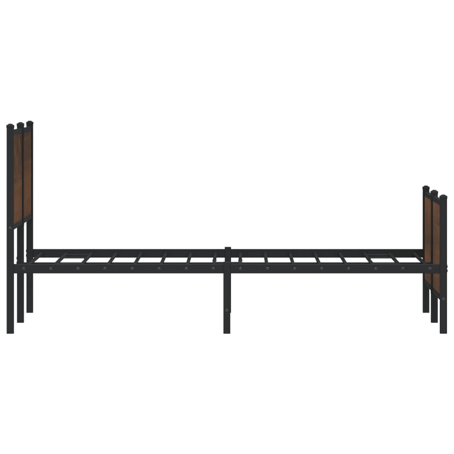Bedframe zonder matras metaal bruin eikenkleurig 150x200 cm