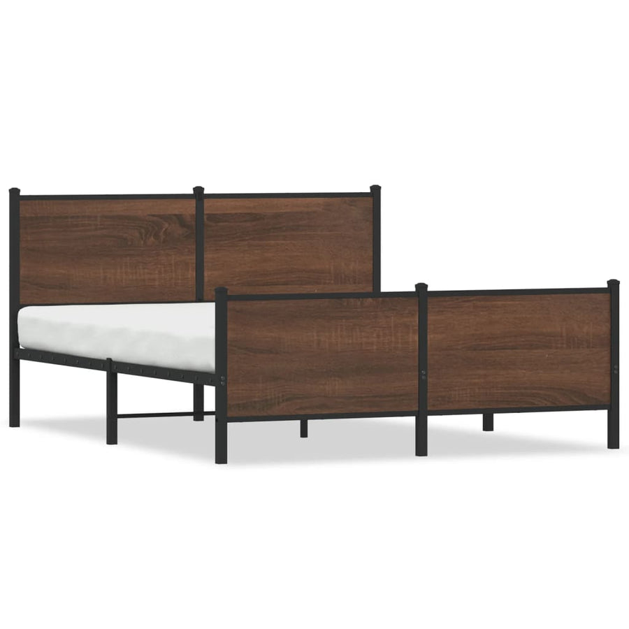 Bedframe zonder matras metaal bruin eikenkleurig 150x200 cm