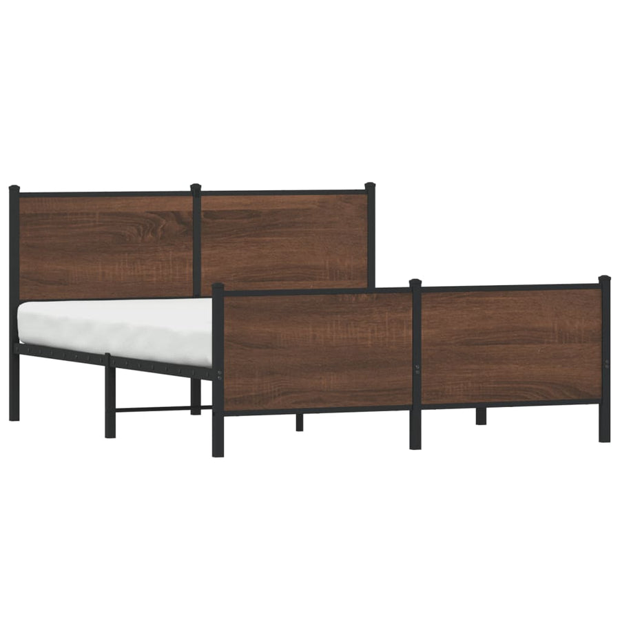 Bedframe zonder matras metaal bruin eikenkleurig 160x200 cm