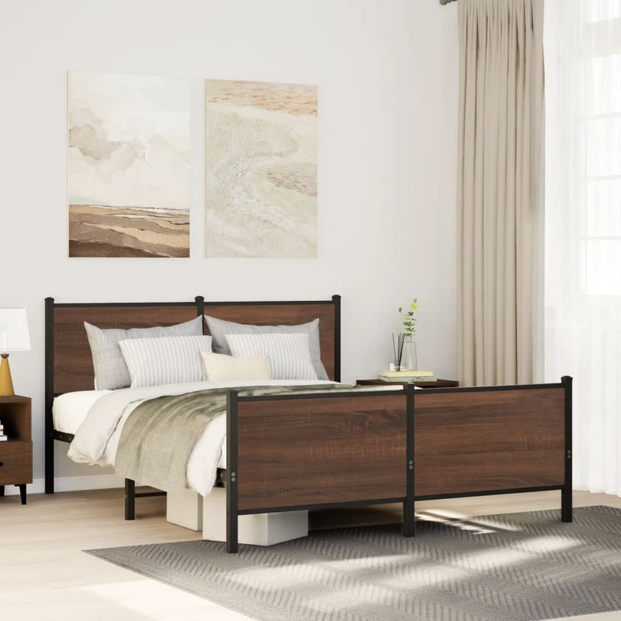 Bedframe zonder matras metaal bruin eikenkleur 180x200 cm