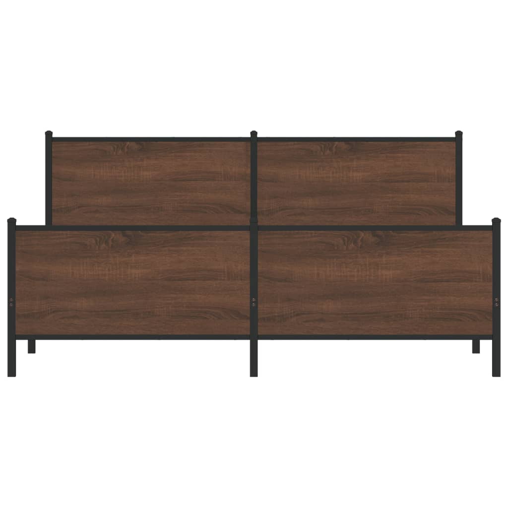 Bedframe zonder matras metaal bruin eikenkleur 180x200 cm