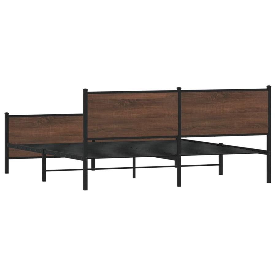 Bedframe zonder matras metaal bruin eikenkleur 180x200 cm