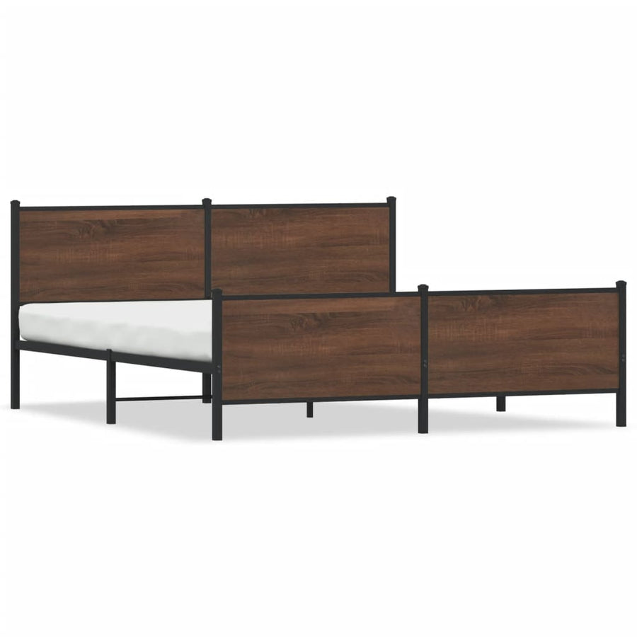 Bedframe zonder matras metaal bruin eikenkleur 180x200 cm