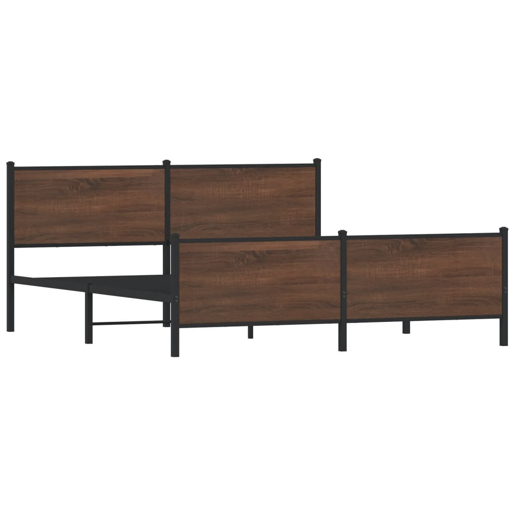 Bedframe zonder matras metaal bruin eikenkleur 183x213 cm