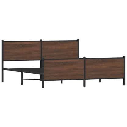 Bedframe zonder matras metaal bruin eikenkleur 183x213 cm