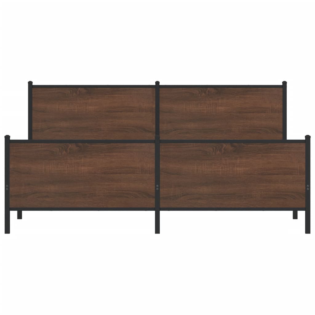 Bedframe zonder matras metaal bruin eikenkleur 183x213 cm