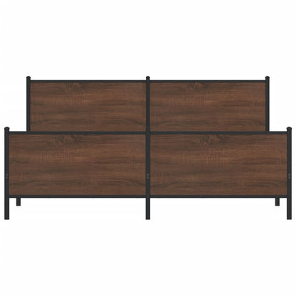 Bedframe zonder matras metaal bruin eikenkleur 183x213 cm