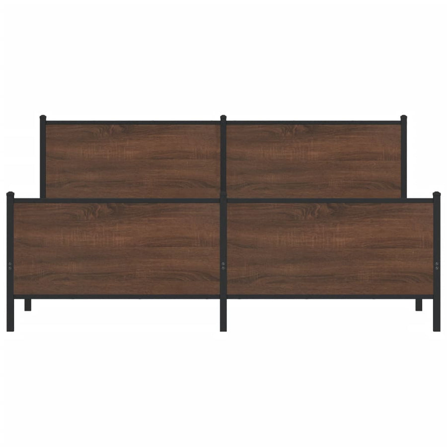 Bedframe zonder matras metaal bruin eikenkleur 183x213 cm